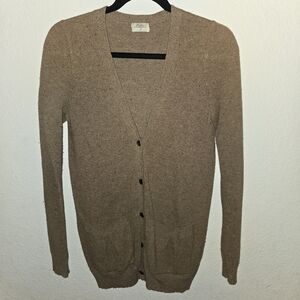 Classic Tan Cardigan Sweater
